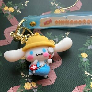 Cinnamoroll foraging for mushrooms Keychain